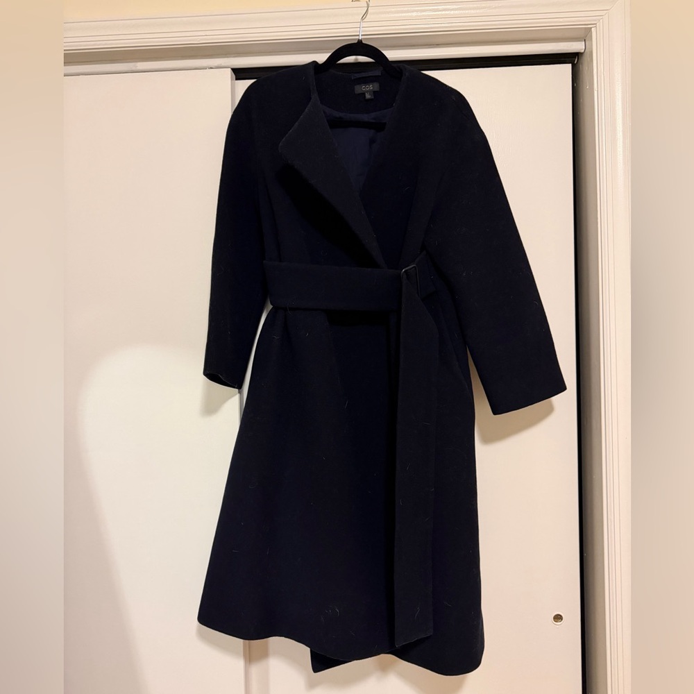 COS Navy Belted Coat